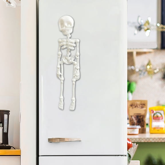 Skeleton Fridge Magnet,3D Printed Funny Goth Skeleton Fridge Magnets,Mini Skull Fridge Magnets with Movable Joints,Multi-Color Human Skull Magnetic Decor for Refrigerator Locker