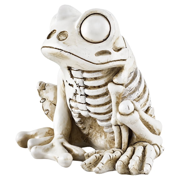Skeleton Frog Statue Halloween Bone Frog Figurine Decor Resin Vintage Skull Frog Ornament for Halloween Desk Shelf Fireplace Home Craft Decoration