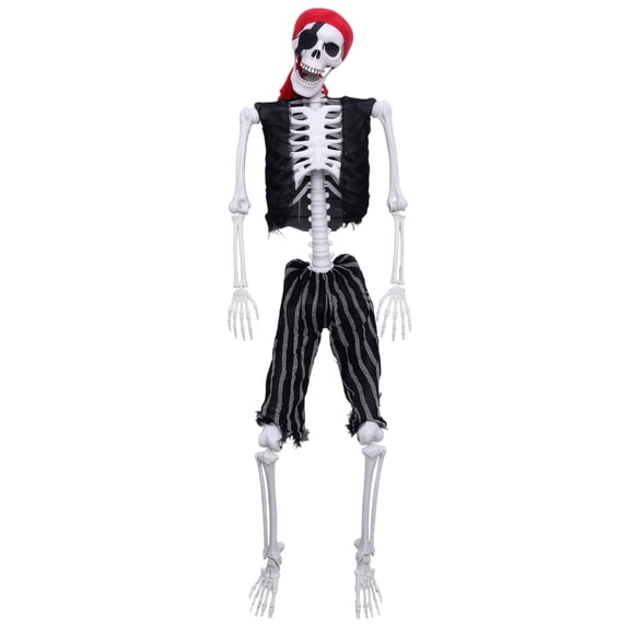 Skeleton Full Body Pirate 5 Foot Posable Halloween Decor for Haunted House Yard and Pirate Party Scary Display Prop