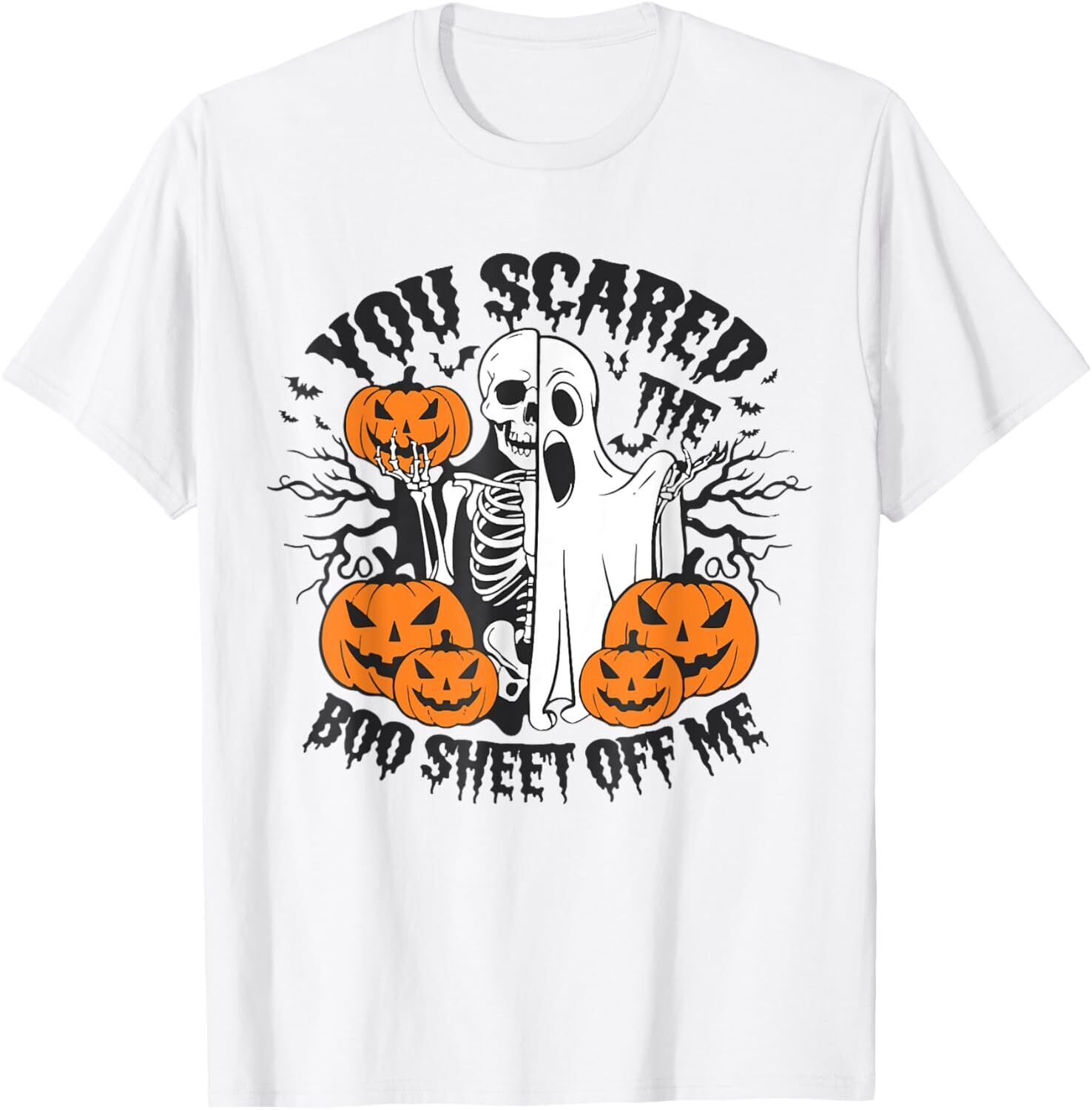 Skeleton Ghost Halloween, You Scared The Boo Sheet Of Me TShirt