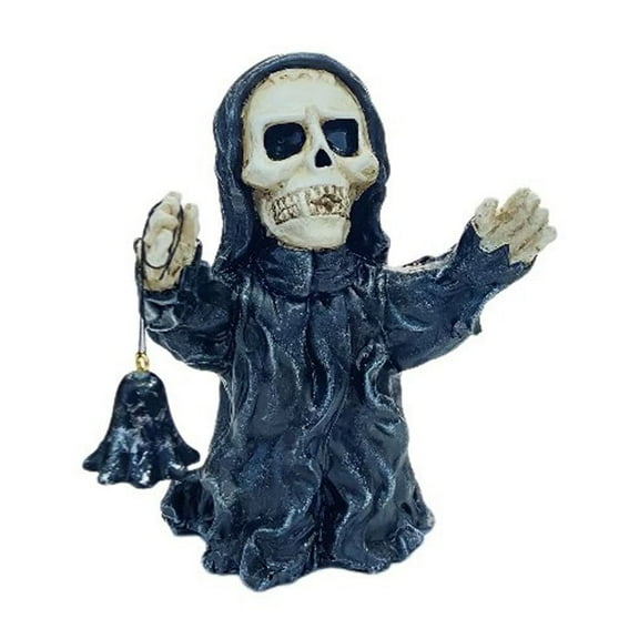 Skeleton Ghost Skull Resin Ornament – Halloween Party Desktop Decoration for Indoor & Outdoor Scary Theme Decor
