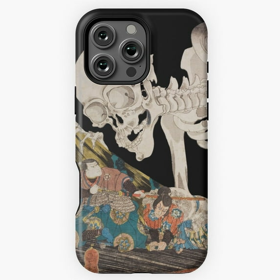 Skeleton Ghost Ukiyo-e Print Phone Case for iPhone 16 15 14 13 12 11 Pro Max M5900733