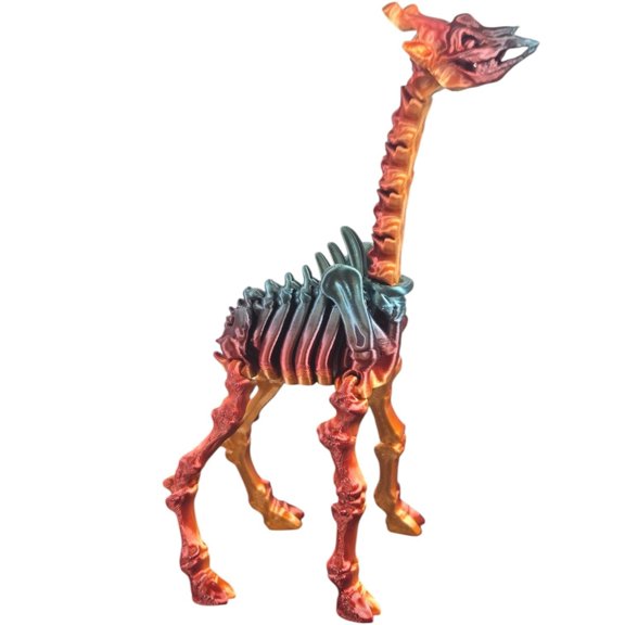 Skeleton Giraffe Figurine  Articulated Desk Fidget for Teens & Adults  Prehistoric Collectible & Stress Relief  3D Printed