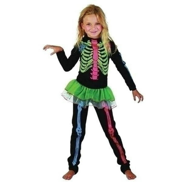 Skeleton Girl Multicoloured Childrens Costume Skeleton Girl Multicoloured Childrens Costume