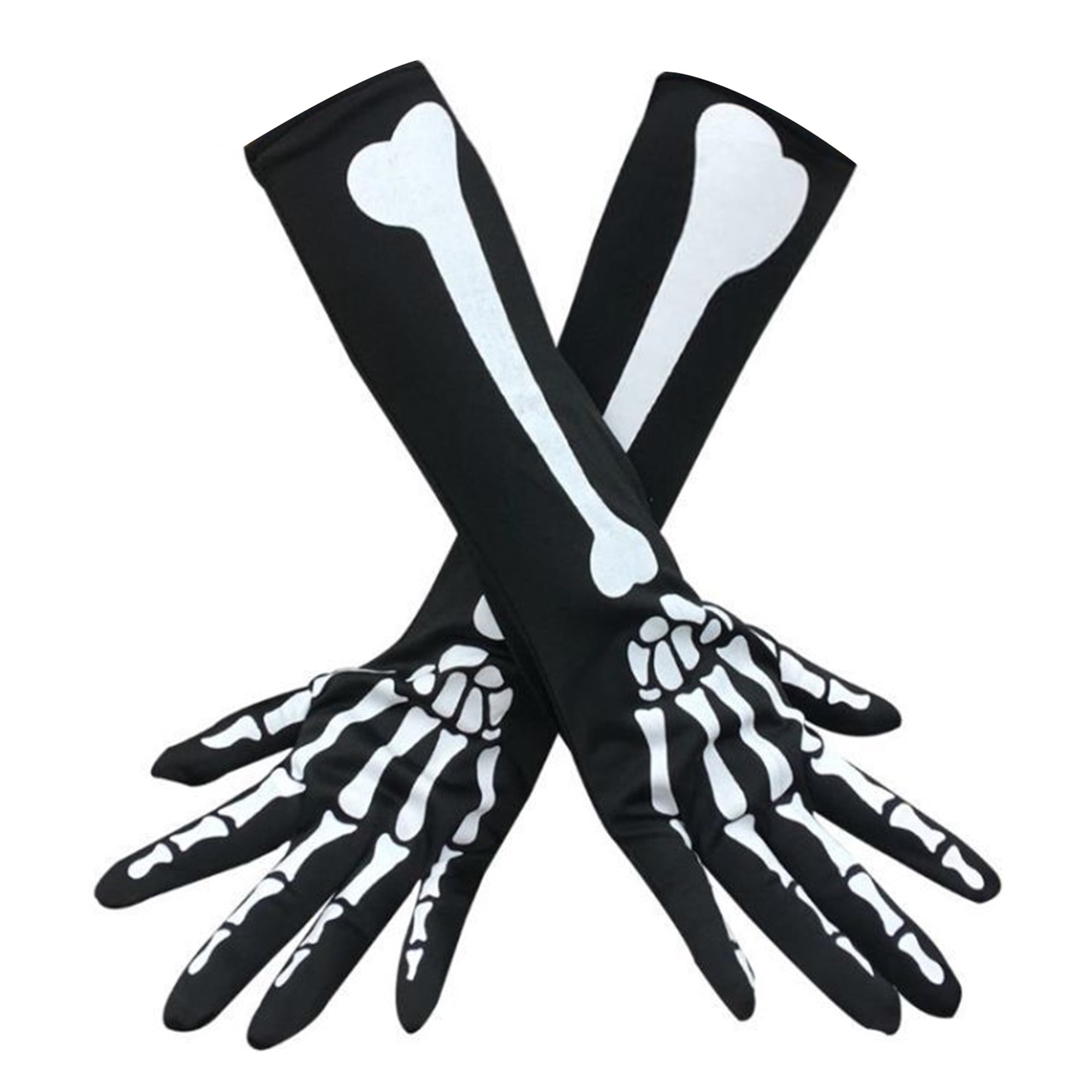 Skeleton Gloves Costume Full Finger Halloween Gloves Creepy Skull