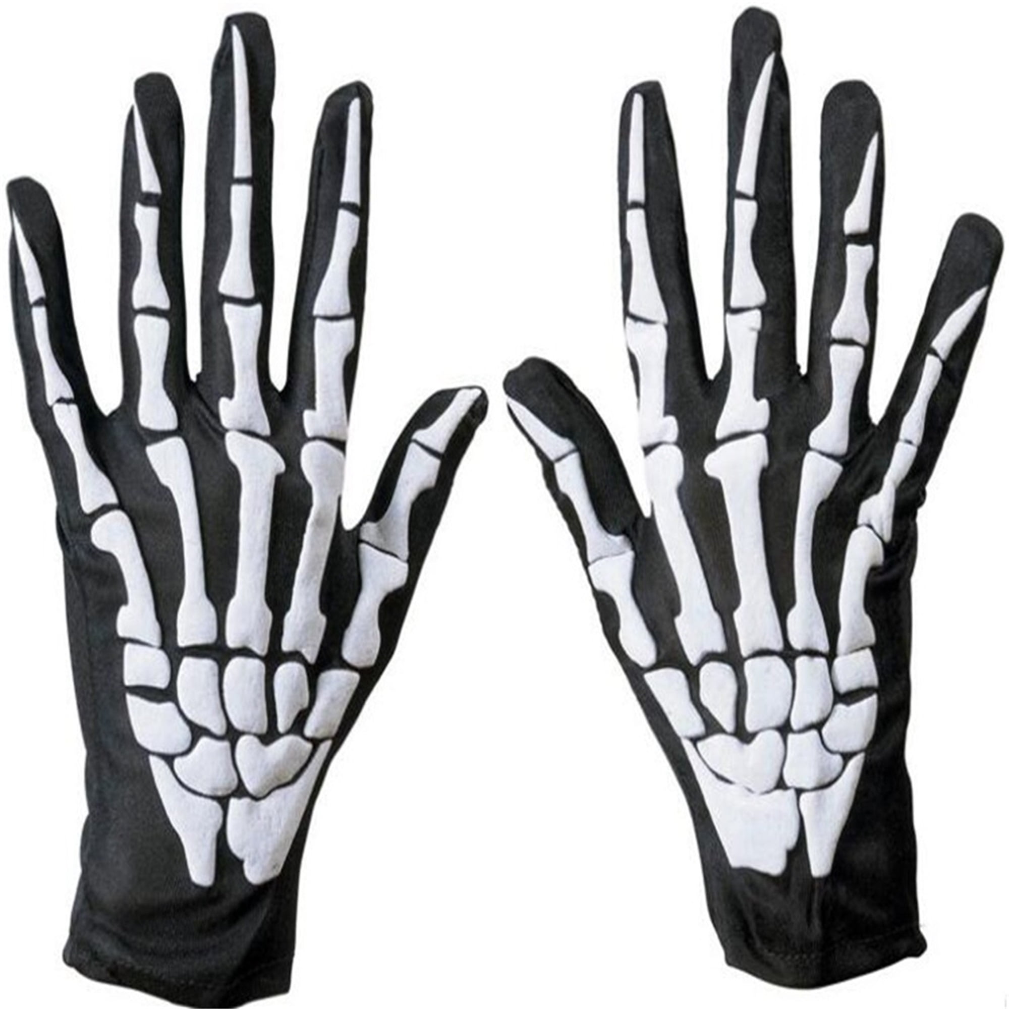Skeleton Gloves Costume Full Finger Halloween Gloves Creepy Skull