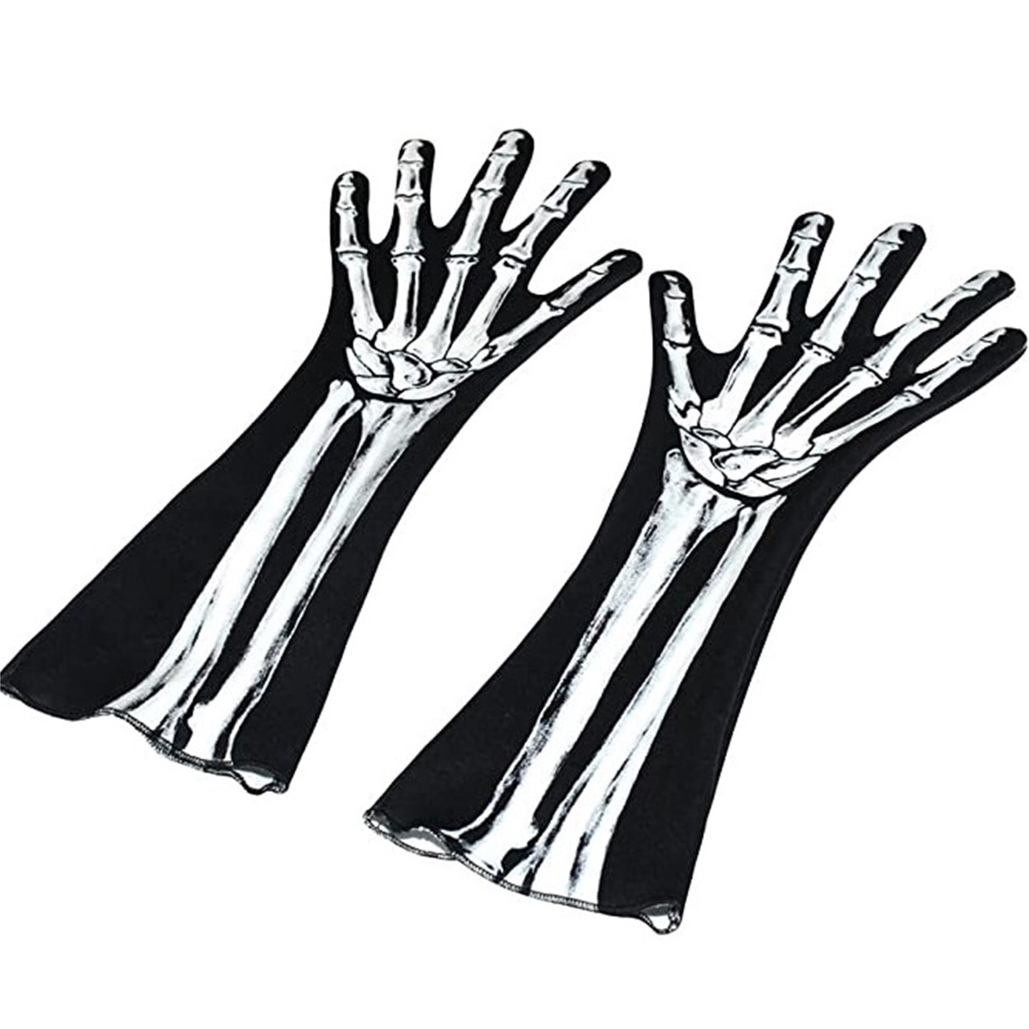 Skeleton Gloves Costume Full Finger Halloween Gloves Skull Gloves