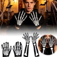 thumbnail image 1 of Skeleton Gloves For Women Men Adults Fingerless Goth Gloves Halloween Gloves Fun Party Halloween Accessories a Great Halloween Gifts, 1 of 5