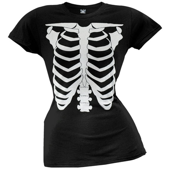Skeleton Glow In The Dark Juniors Costume T-Shirt - Large