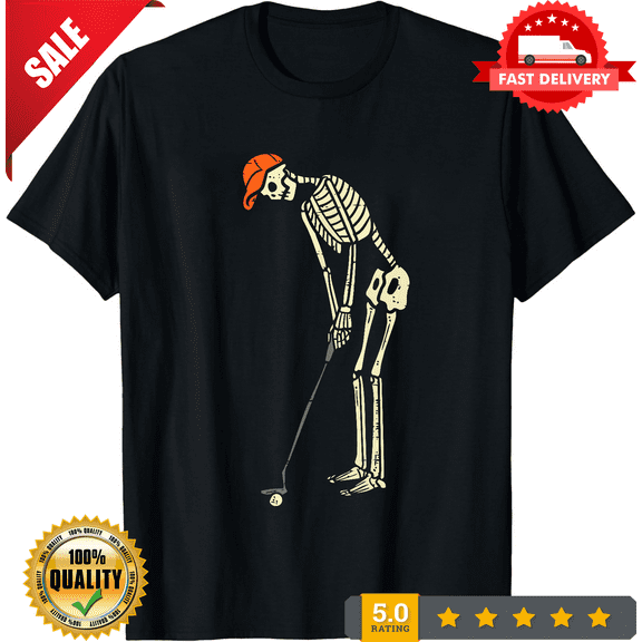 Skeleton Golf Funny Halloween Golfing Sports Golfer T-Shirt Unisex Tee Gift NEW, LIMITED EDITION-TH65833