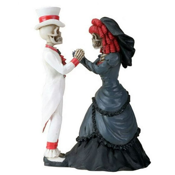 Skeleton Gothic Couple Holding Hands Day of the Dead Dia de Los Muertos Figurine