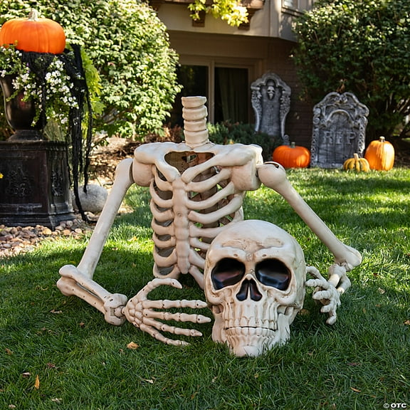 Skeleton Grave Ground Breaker Halloween Prop Yard Posable Haunted House Giant 4'