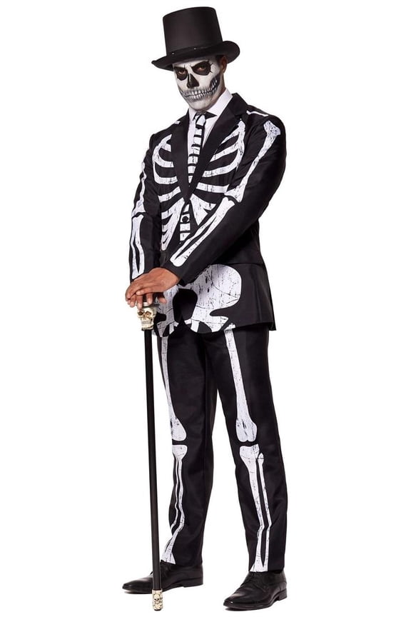 Men's Suits Skeleton Grunge Black - L Black