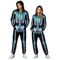 thumbnail image 1 of Skeleton Halloween Costume Jumpsuit for Women Men Adults, Unisex Onesie Pajamas Cosplay Party, Cozy One Piece Outfit, 1 of 3
