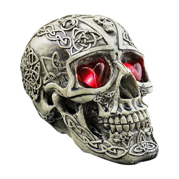 Skeleton Halloween Decorations,Halloween Ornaments Life Size Human Skull Model Indoor Outdoor Decorations for Trick-or-Treaters,Realistic Resin Human Head Bone Tabletop Home Decor