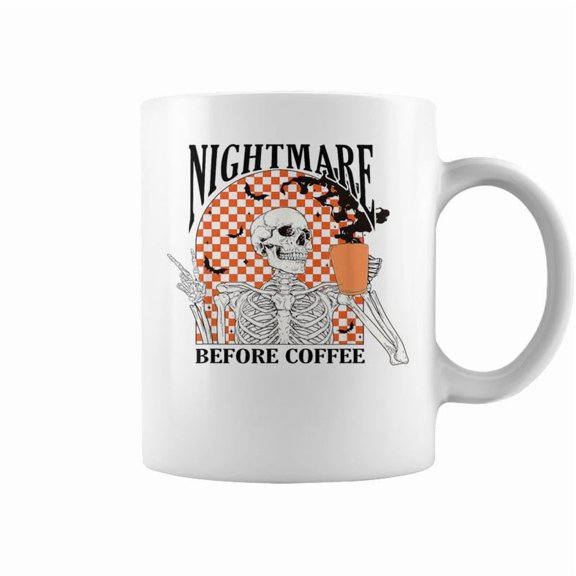 Skeleton Halloween Nightmare Before Coffee Skull Lover Coffee Mugs
