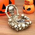 thumbnail image 1 of Skeleton Hand Ashtray | Gothic Halloween Resin Ash Tray | Macabre Desktop Ornament for Home Bar | 5.9x3.9x3.9in Halloween Theme Party Accessory | Collectible Decor Piece(Yellow), 1 of 7