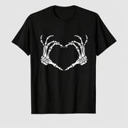 Skeleton Hand Heart Halloween Funny Bones Love T-Shirt