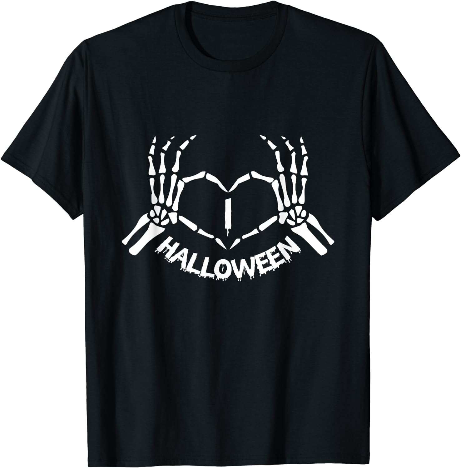 Skeleton Hand Heart Lazy Halloween Costume Funny Bones TShirt