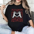 thumbnail image 1 of Skeleton Hand Heart T Shirt, Valentines Day Graphic Tees, Skeleton Heart Tops, Gothic Valentine's Gift, Women's Skeleton Apparel, Fashion，cotton，black，S-5XL, 1 of 1