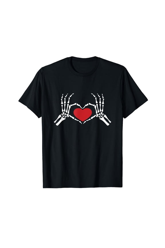 Skeleton Hand Heart Valentines Day Cool Bones Love T-Shirt