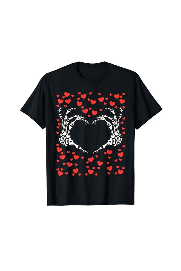 Skeleton Hand Heart Valentines Day Funny Bones Love T-Shirt