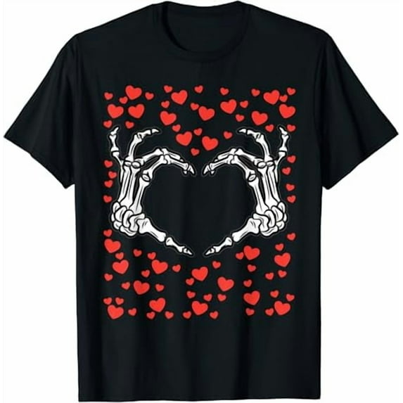 Skeleton Hand Heart Valentines Day Funny Bones Love T-Shirt