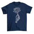 thumbnail image 1 of Skeleton Hand Holding Lotus Flower T-Shirt Men Women Unisex, 1 of 2