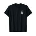 thumbnail image 1 of Skeleton Hand Peace Sign Bone T-Shirt, 1 of 5