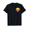 thumbnail image 1 of Skeleton Hand Peace Sign Bones Retro Sunset T-Shirt, 1 of 5