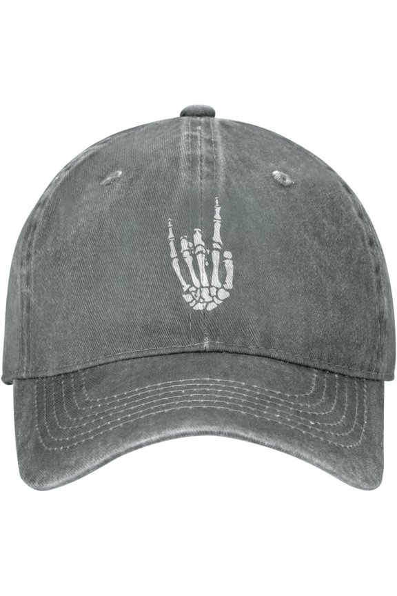 Skeleton Hand Rock Party Metal Cowboy Hat Men Vintage Baseball Cap Summer Sun Hat Gift Women Trucker Hat Dad Hat Black