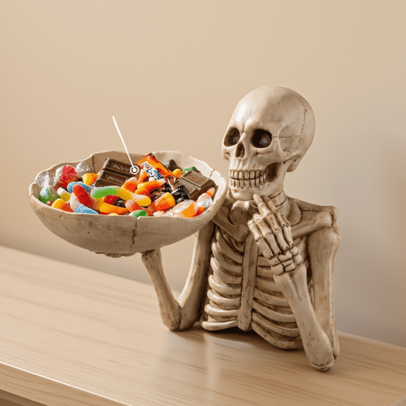 Skeleton Hand Tray Gothic Candy Dish Fruit Plate Key Holder Decor Bowl White