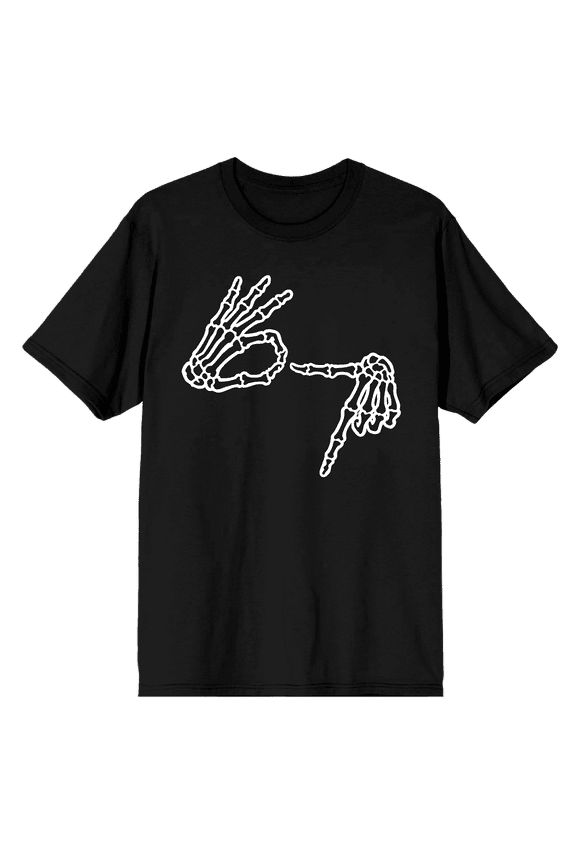 Skeleton Hands 67 Adult Crew Neck Short Sleeve T-shirt-XS