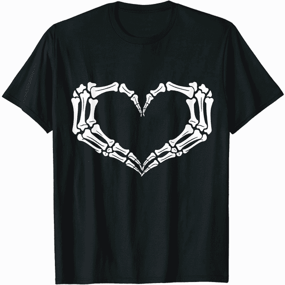 Skeleton Hands Heart Shape Graphic for Unisex Short Sleeve T-Shirt