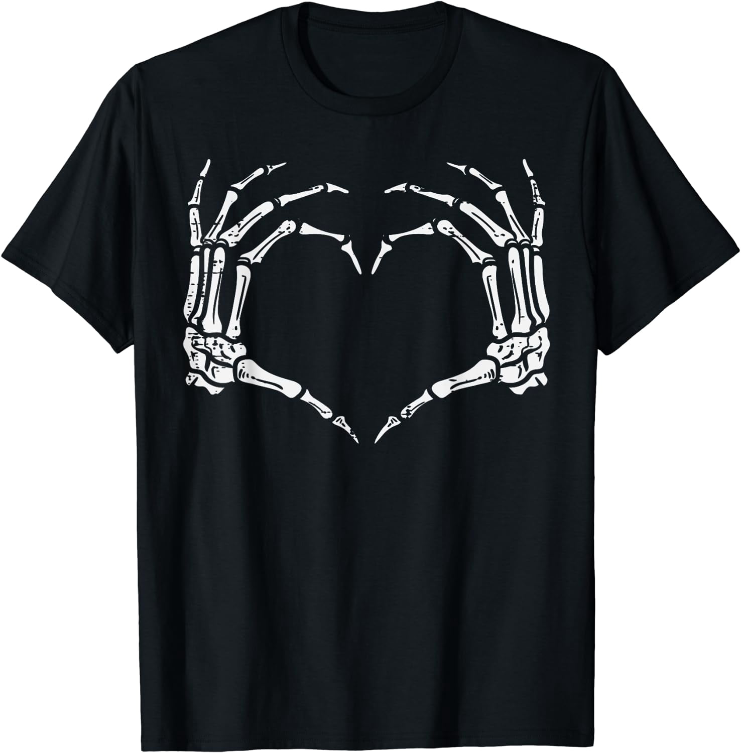 Skeleton Hands Heart Sign Retro Halloween Costume Women Girl T-Shirt