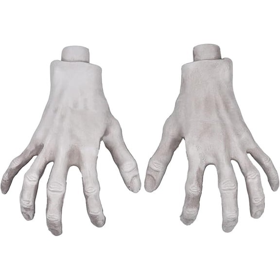 Skeleton Hands Scary Halloween Skull Hands 1Pair Realistic Life Plastic Ghost Witch Skeleton Zombie Bone Hands for Halloween Prop Decoration Party Fursuit Claw Therian Monster Paw Hand