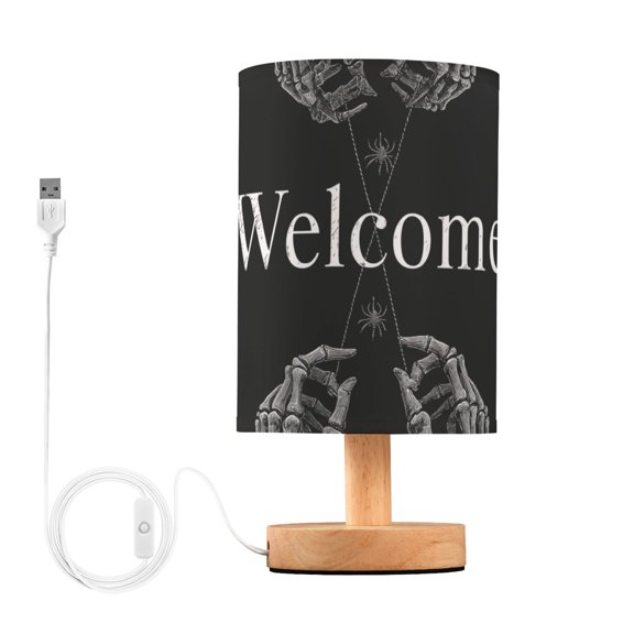 Skeleton Hands with Araneid Greeting Table Lamp with USB Port LED Warm Light Lamp Night Light Home Decor