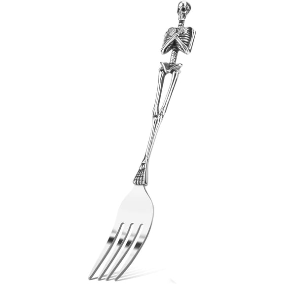 Skeleton Head Fork Spoon Knife Cutlery Set Premium Stainless Steel Dinner Fork Dinner Spoon For Home, Kitchen,Restaurant