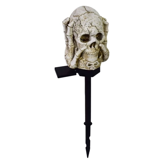 Skeleton Head Yard Stake Halloween Outdoor Decor Resin Ground Stake For Garden Beds Lawn Edging Walkway Spooky Autumn Graveyard Theme Party For Home Decor