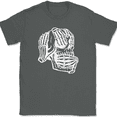 thumbnail image 1 of Skeleton Hear See Speak No Evil T-Shirt Funny Halloween Fall Skull Tee - Charcoal, M, 1 of 1