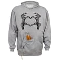 thumbnail image 1 of Skeleton Heart Hands Beer Holder Tailgate Hoodie Sweatshirt Unisex Large Oxford, 1 of 4