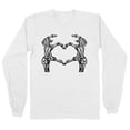 thumbnail image 1 of Skeleton Heart Hands Long Sleeve Shirt Unisex Large White, 1 of 5