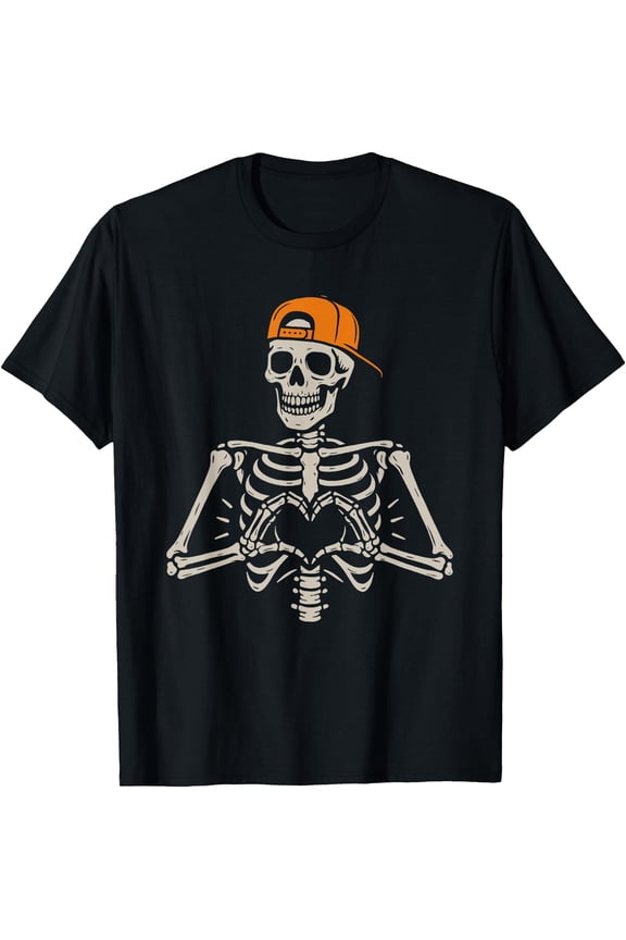 Skeleton Heart Hands Pose Love Funny Men Women Kid Unisex S-5XL T-Shirt