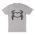 thumbnail image 1 of Skeleton Heart Hands Shirt Unisex Medium Grey, 1 of 5