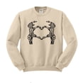 thumbnail image 1 of Skeleton Heart Hands Sweatshirt Unisex 3X-Large Sand, 1 of 5