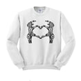 thumbnail image 1 of Skeleton Heart Hands Sweatshirt Unisex Large White, 1 of 5