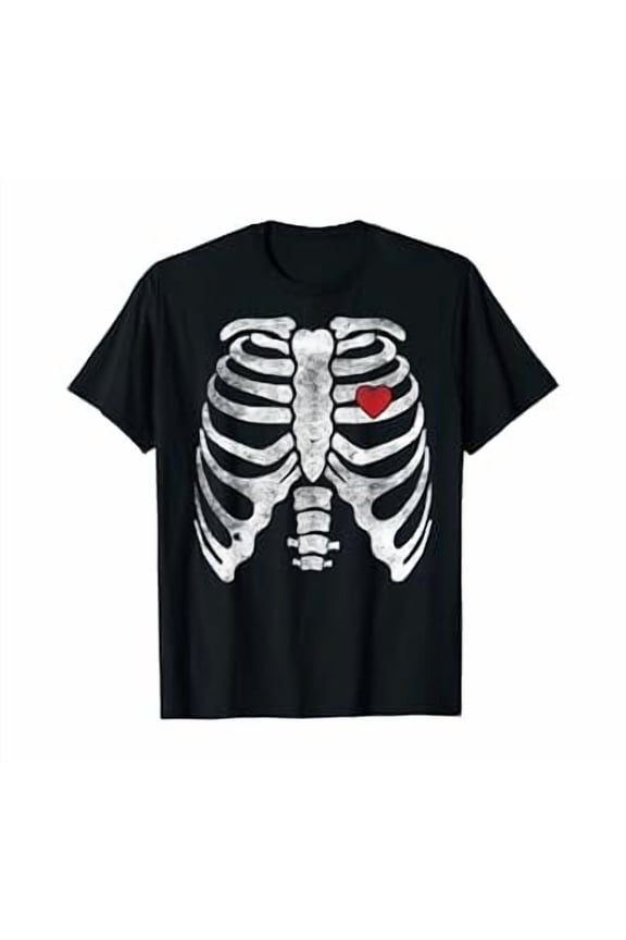 Skeleton Heart Rib Cage X-Ray Adult Funny Unisex S-5XL T-Shirt