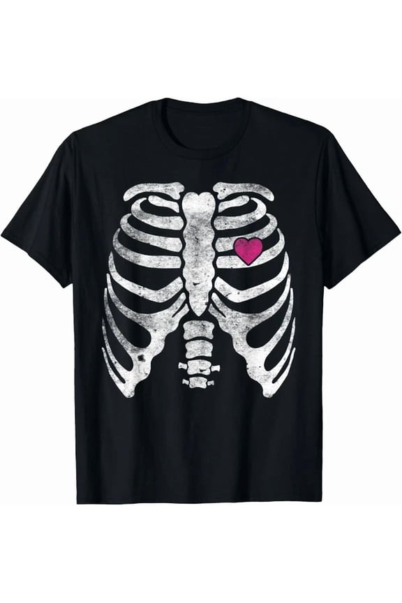 Skeleton Heart Rib Cage X-Ray Gift Unisex T-Shirt