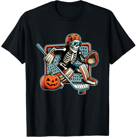 Skeleton Hockey Goalie Costume T-Shirt All Size S-5Xl