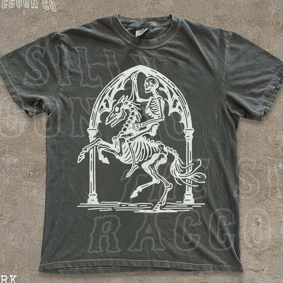 Skeleton Horse T-Shirt, Medieval Gothic Tee For Men Women, Dark Academia Clothing, Vintage Goblincore, Alt Mystical Gift DARK HEATHER Unisex S-5XL Hot Trending Shirt, Vintage Birthday Gift